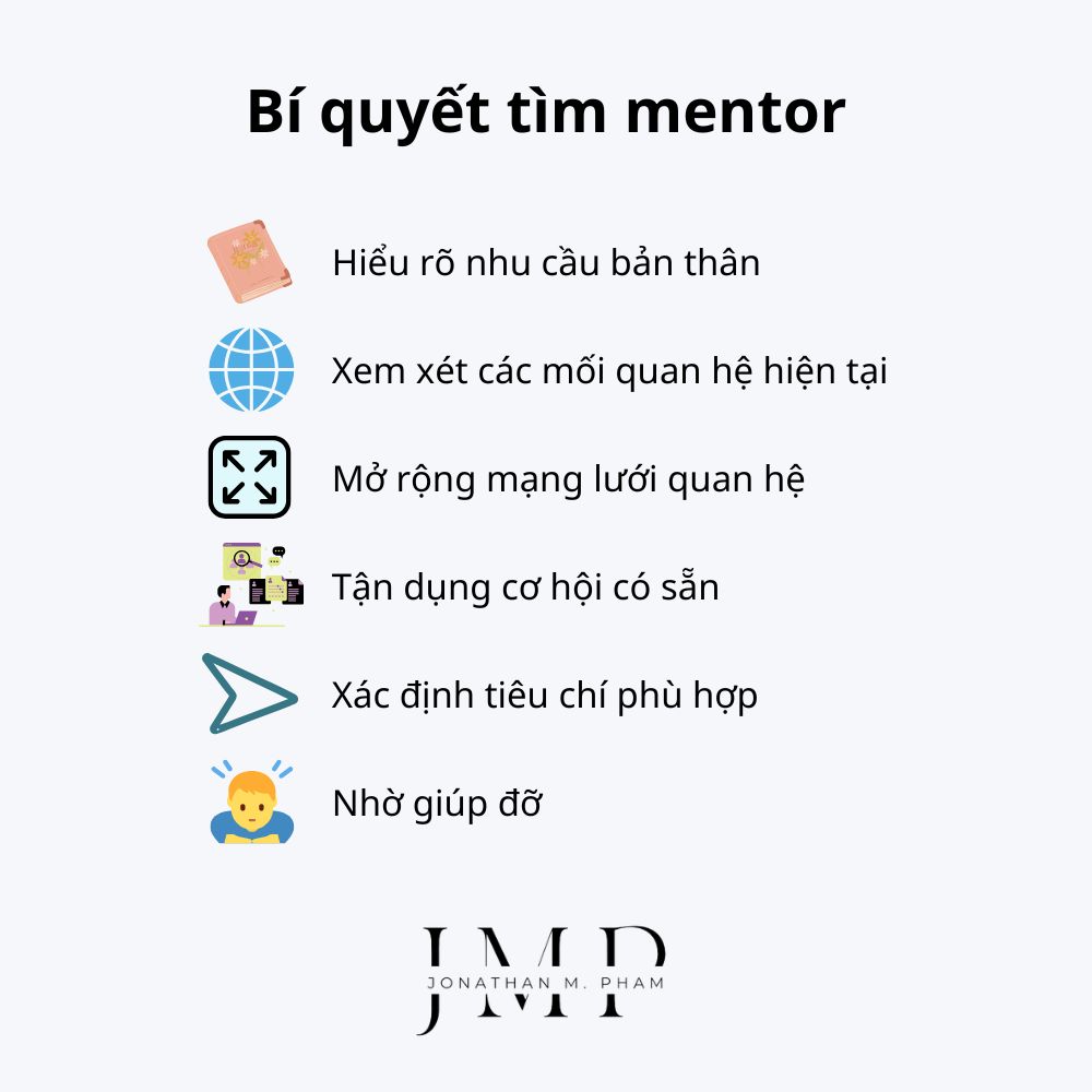 bí quyết tìm người cố vấn (mentor)
