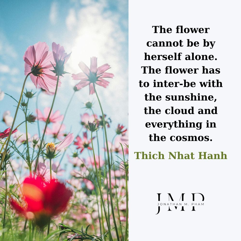 the flower cannot be by herself alone