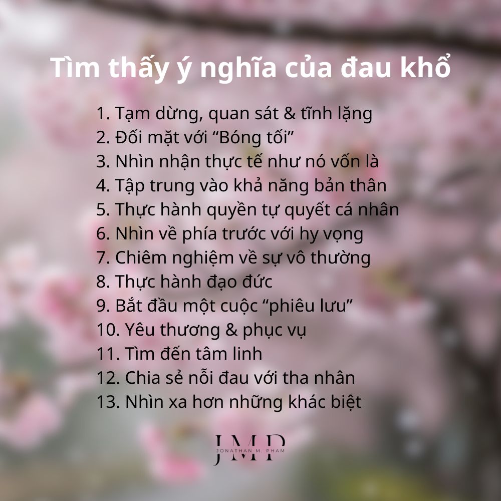 bí quyết tìm thấy ý nghĩa của đau khổ