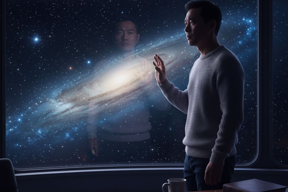 philosopher contemplating life mysteries embracing uncertainty