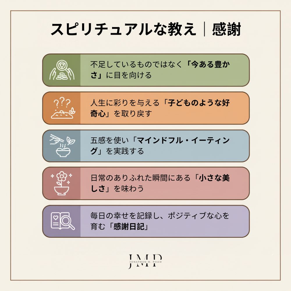 スピリチュアルな教え 感謝とマインドフルネス
