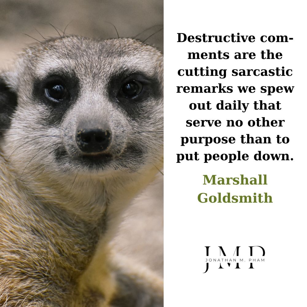destructive comments are the cutting sarcastic remarks