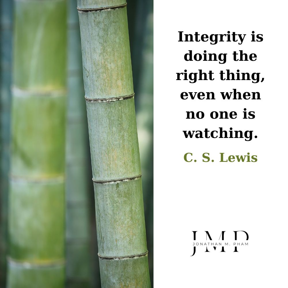 integrity is doing the right thing