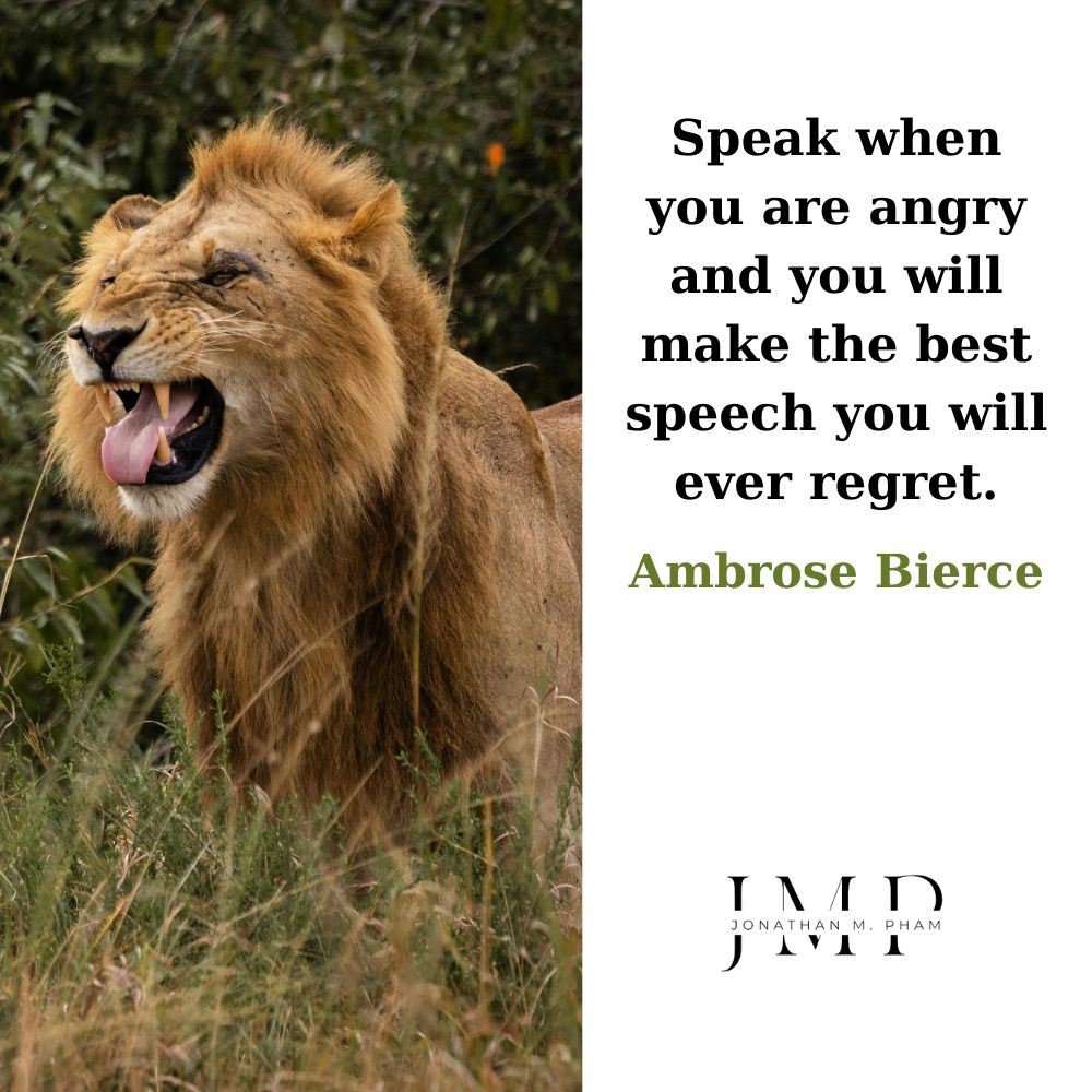 怒りにまかせて話せば