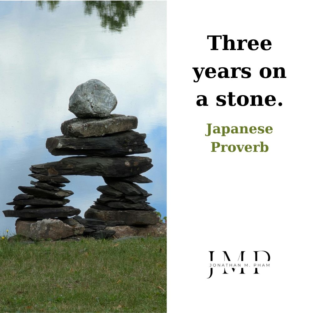 three years on a stone