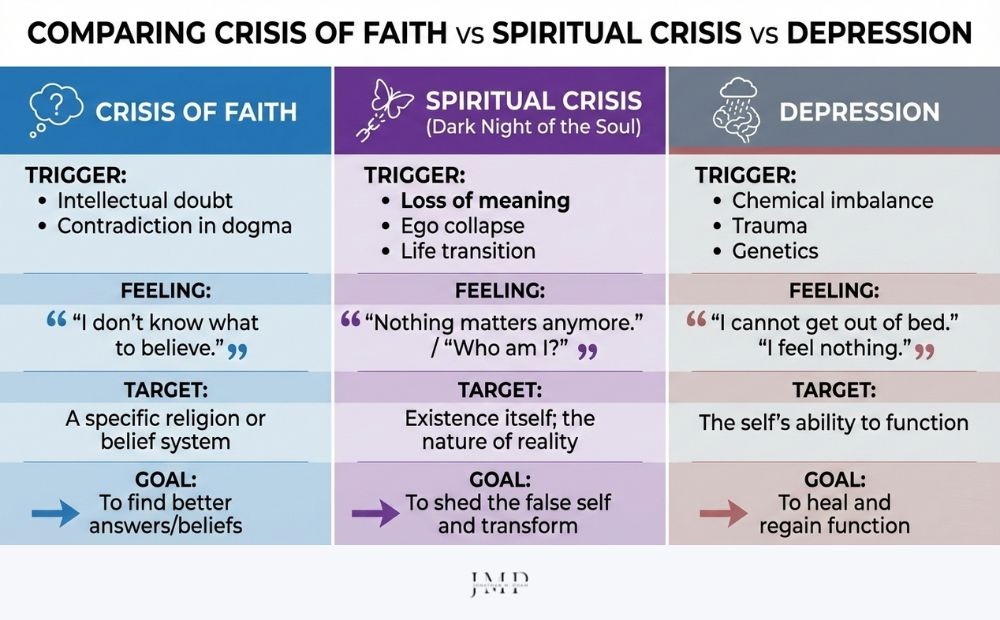 crisis of faith vs spiritual crisis vs depression