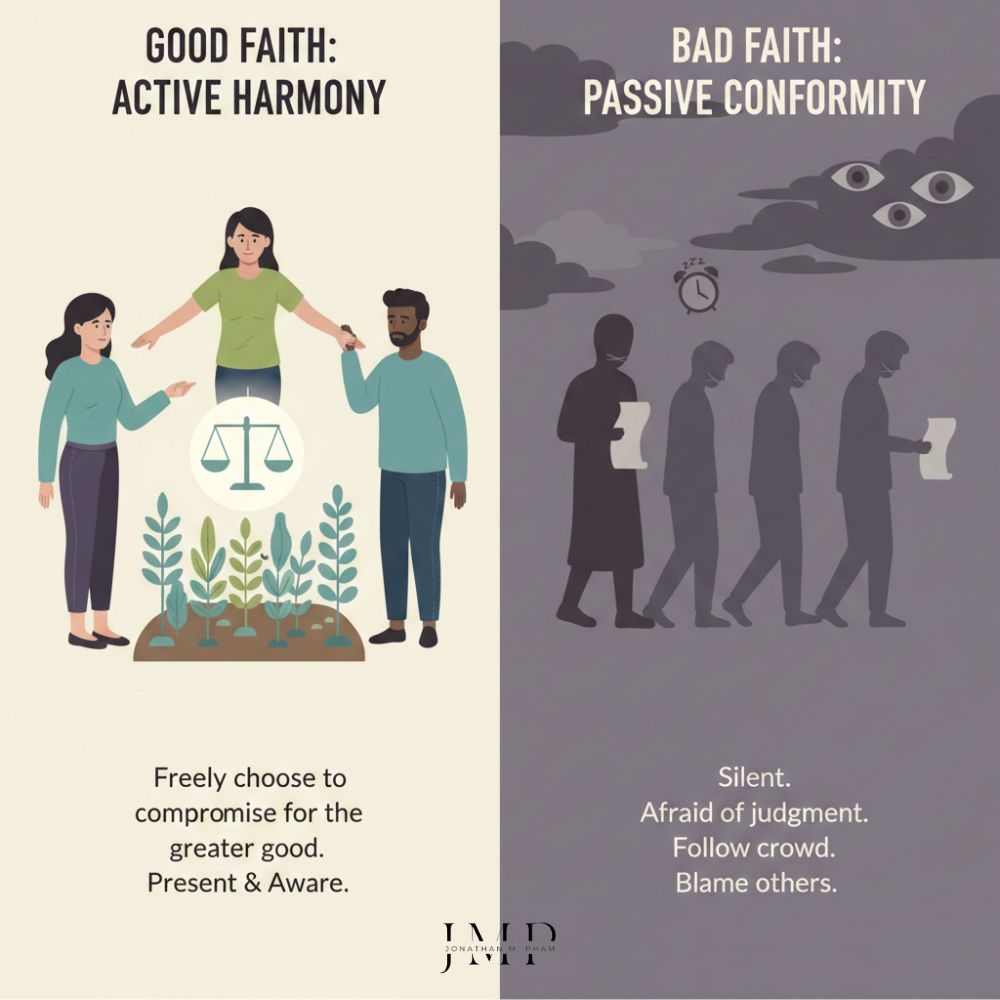 difference between good faith and bad faith in existentialism