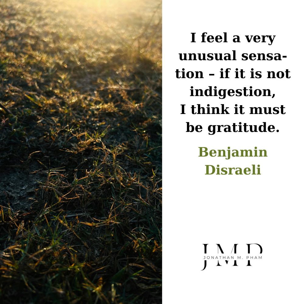 i feel a very unusual sensation gratitude