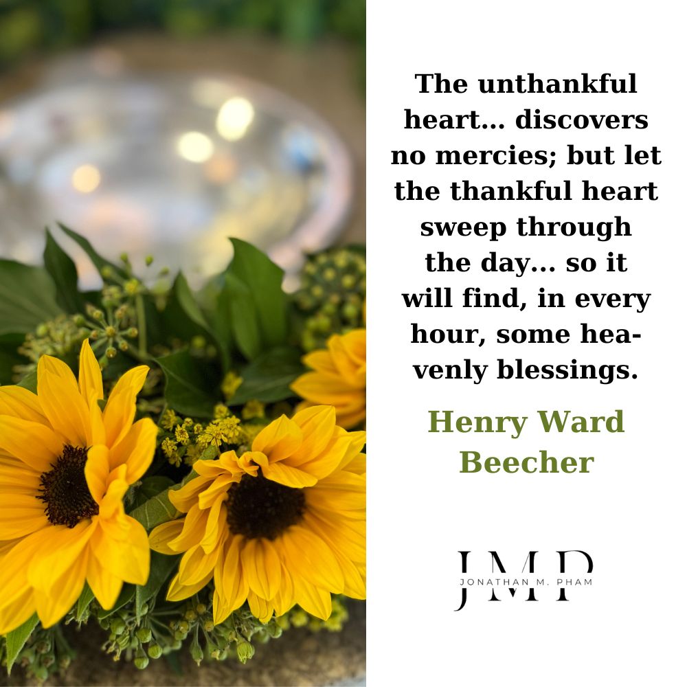let the thankful heart sweep through the day
