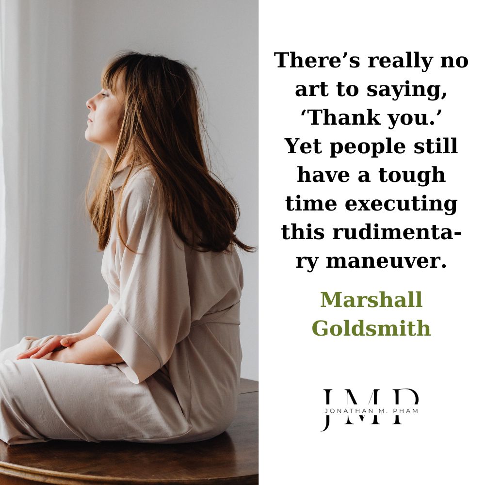 people have a hard time saying thank you