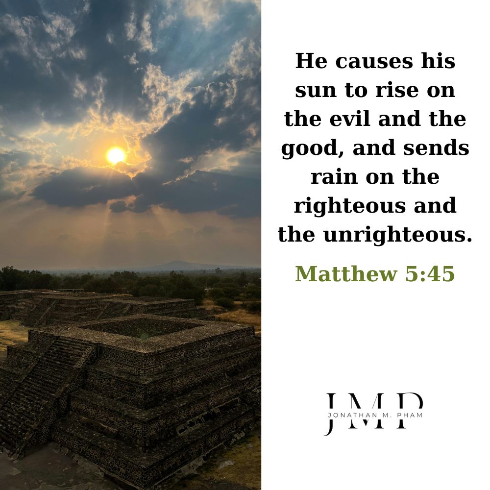 rain on the righteous and the unrighteous
