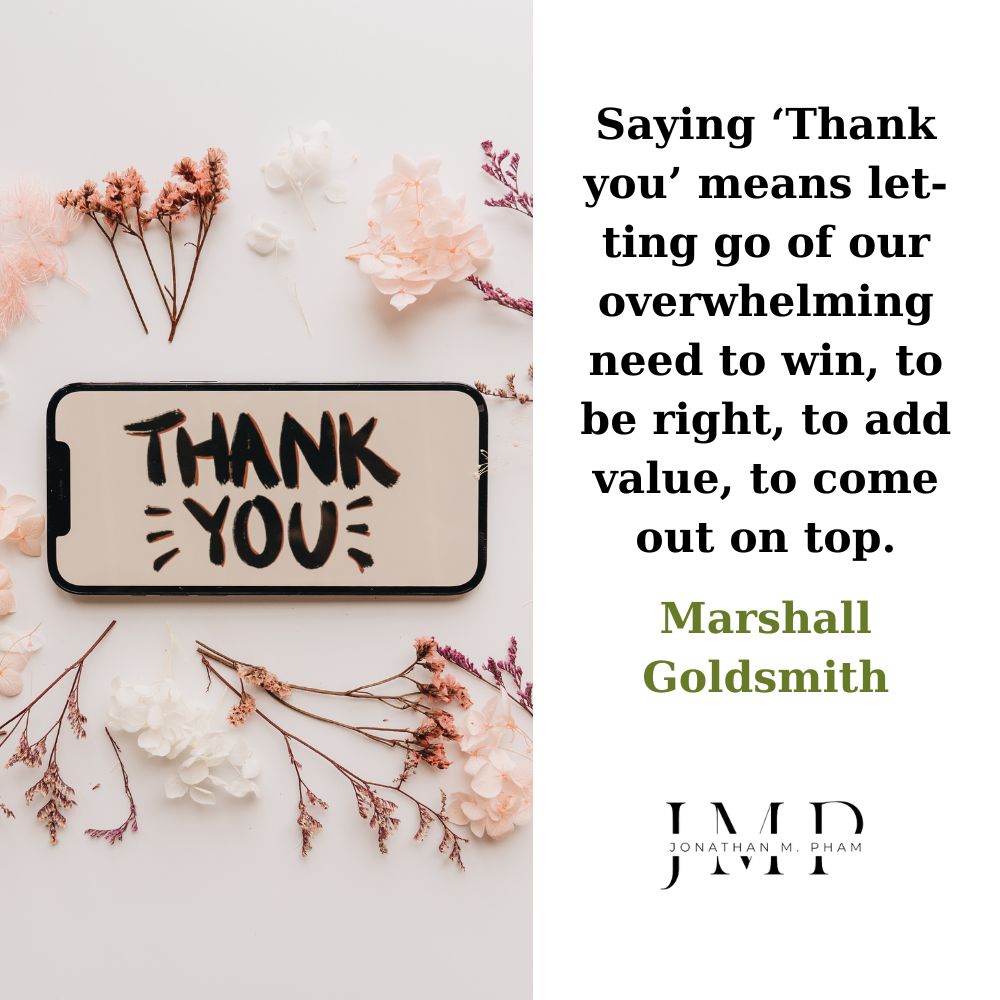 saying thanks you letting go