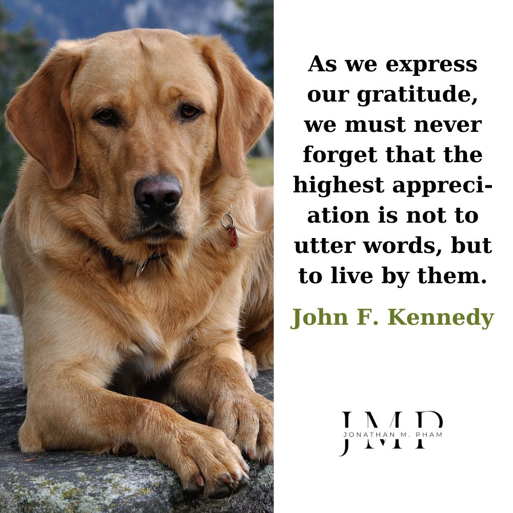 the highest appreciation is not to utter words