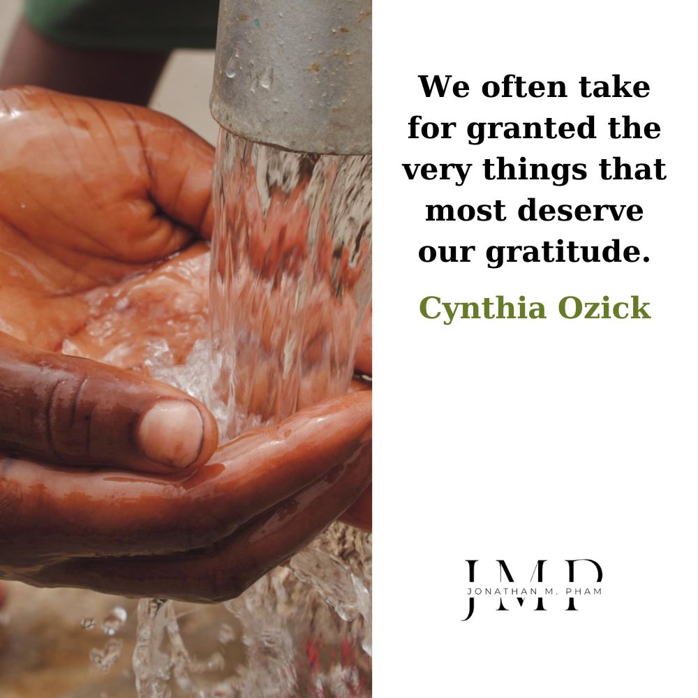 we take for granted things that deserve gratitude
