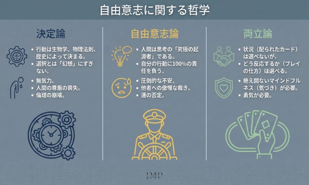 決定論 vs 自由意志論 vs 両立論