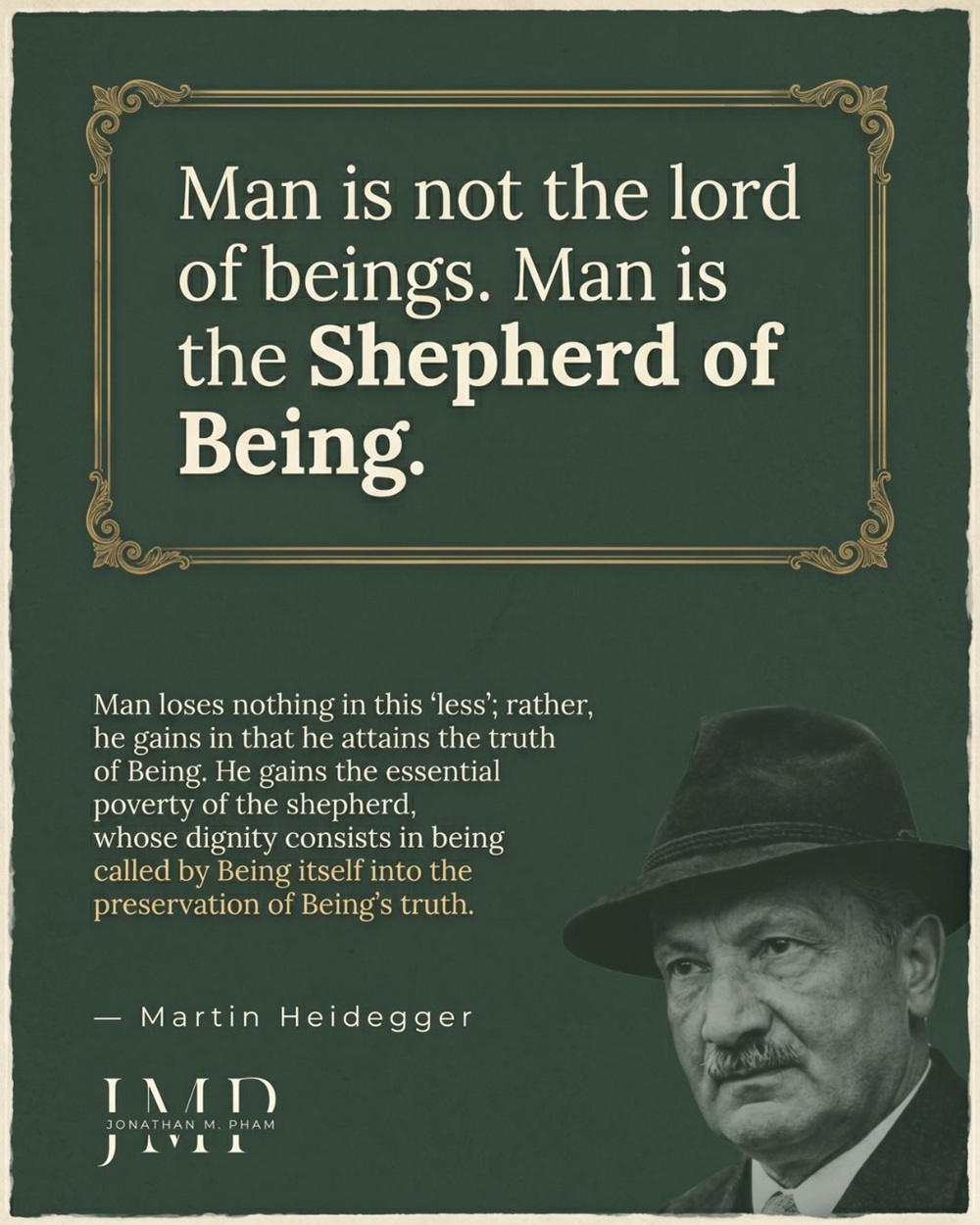 man is the shepherd of being heidegger