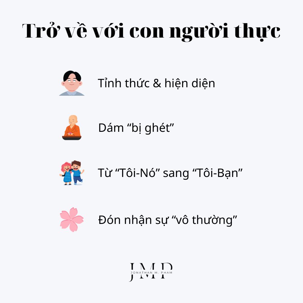 từ cái tôi trưng bày trở về bản ngã đích thực