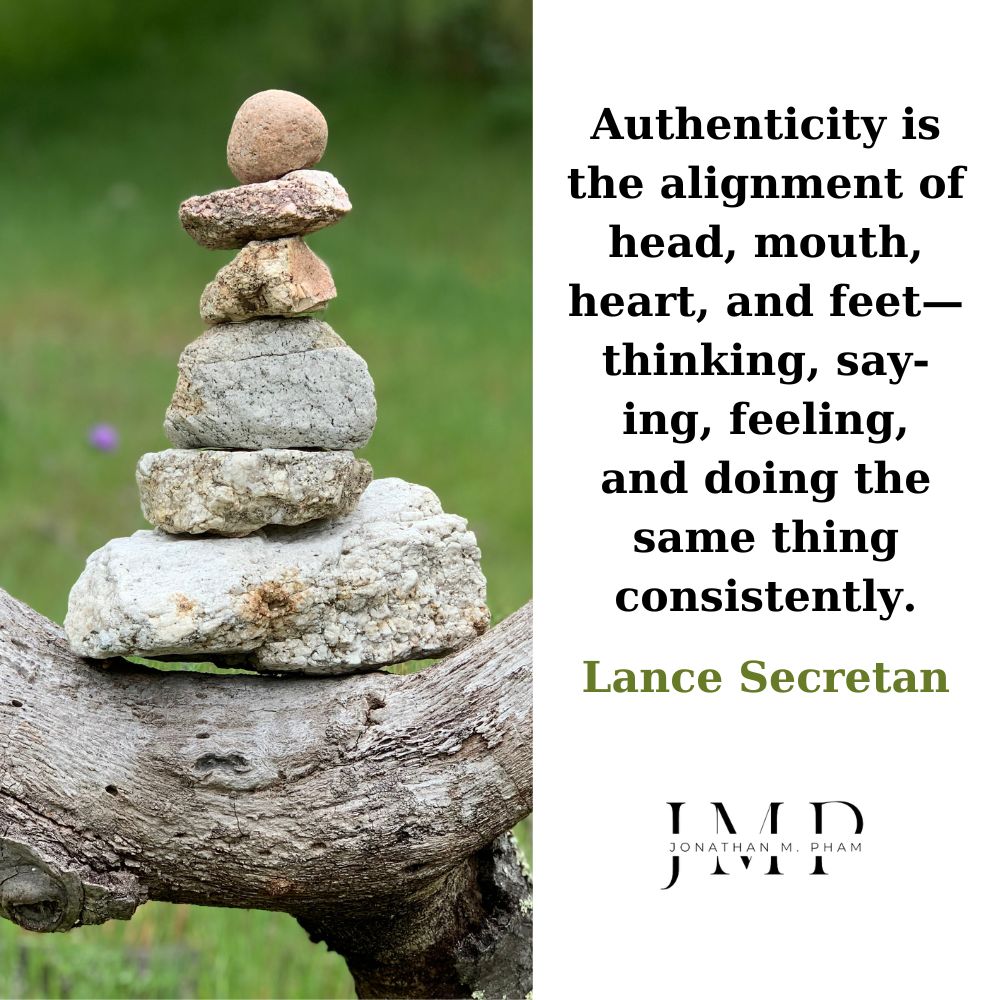 authenticity alignment of head mouth heart feet