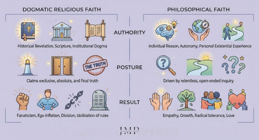 dogmatic religious faith vs philosophical faith