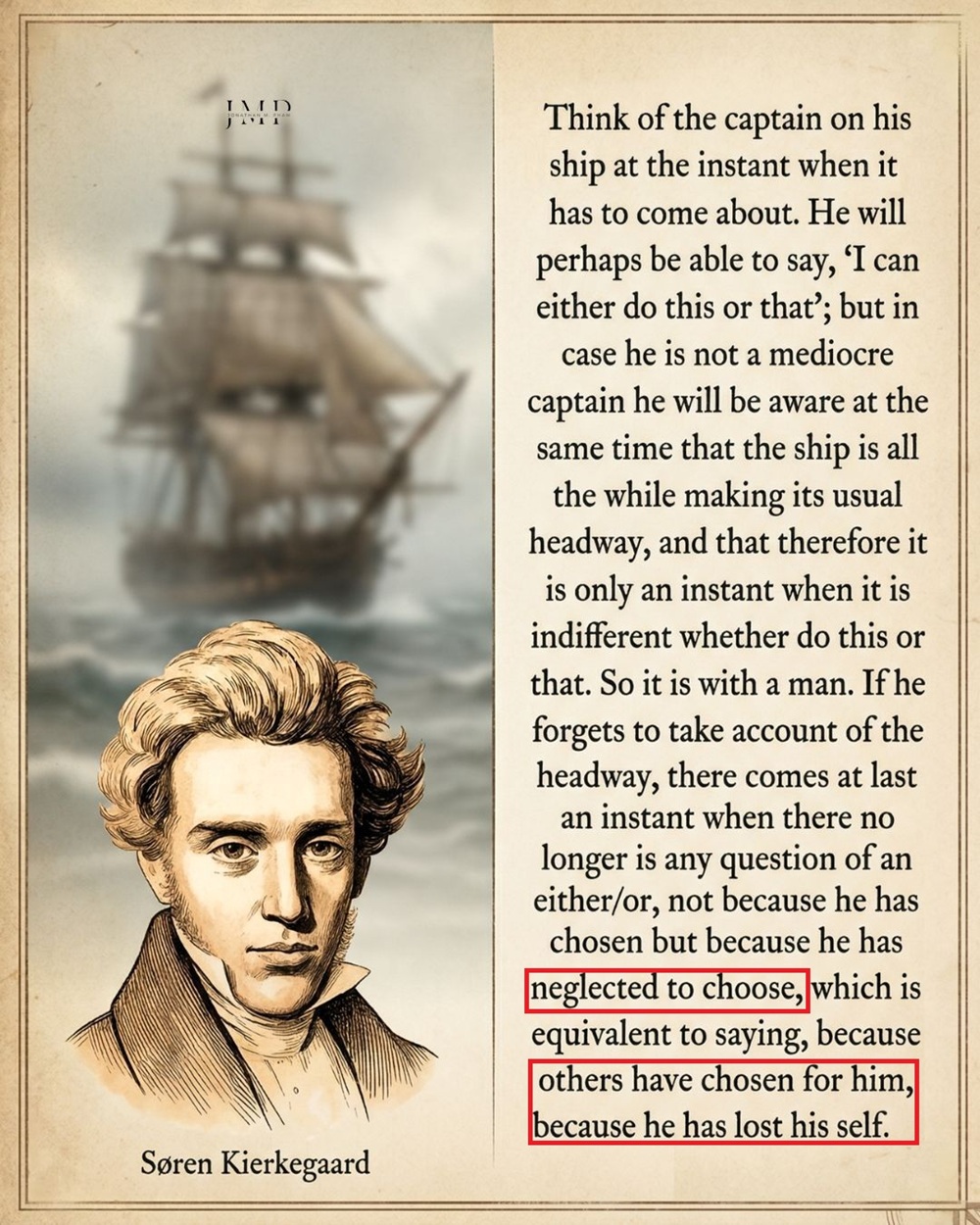 kierkegaard captain ship choice quote