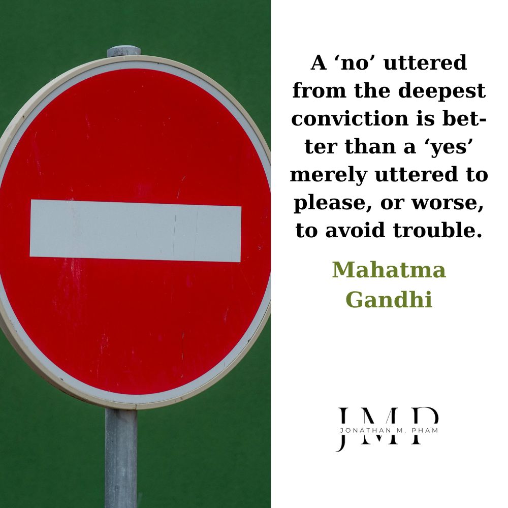 no uttered from the deepest conviction