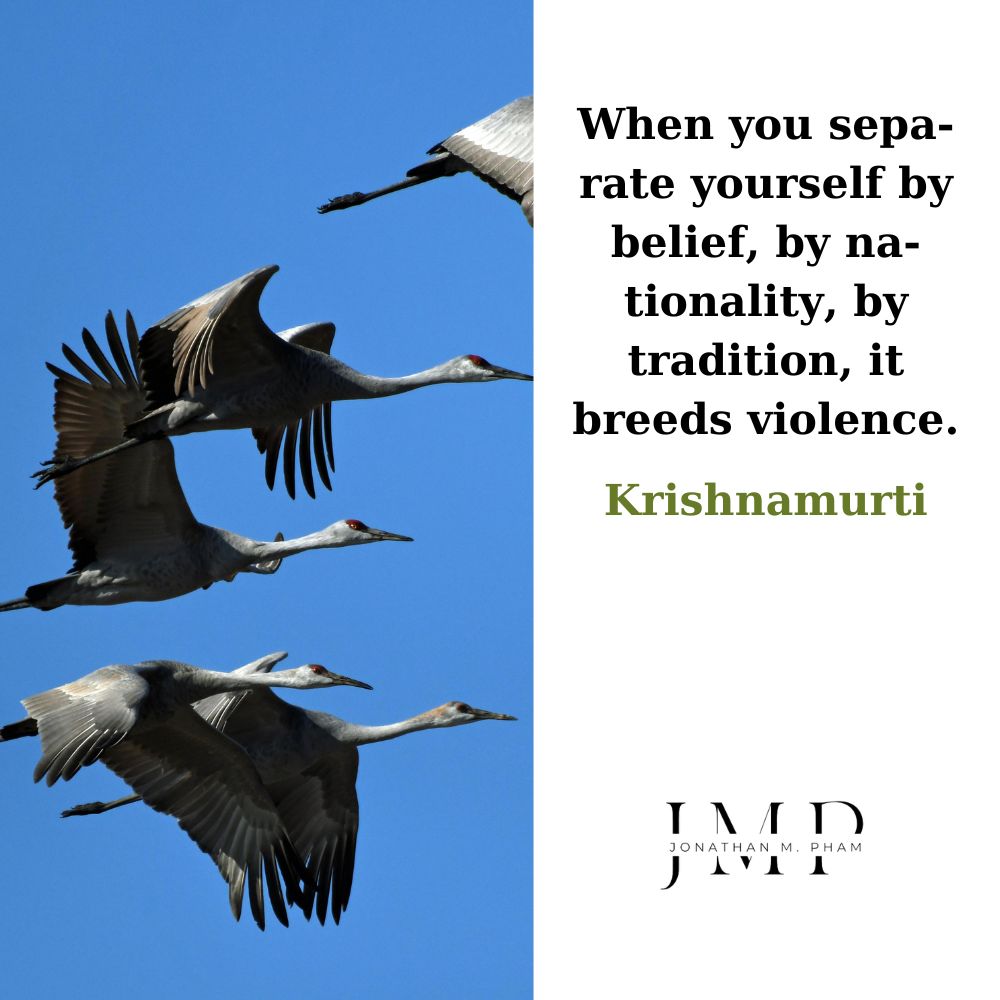 when you separate yourself by belief