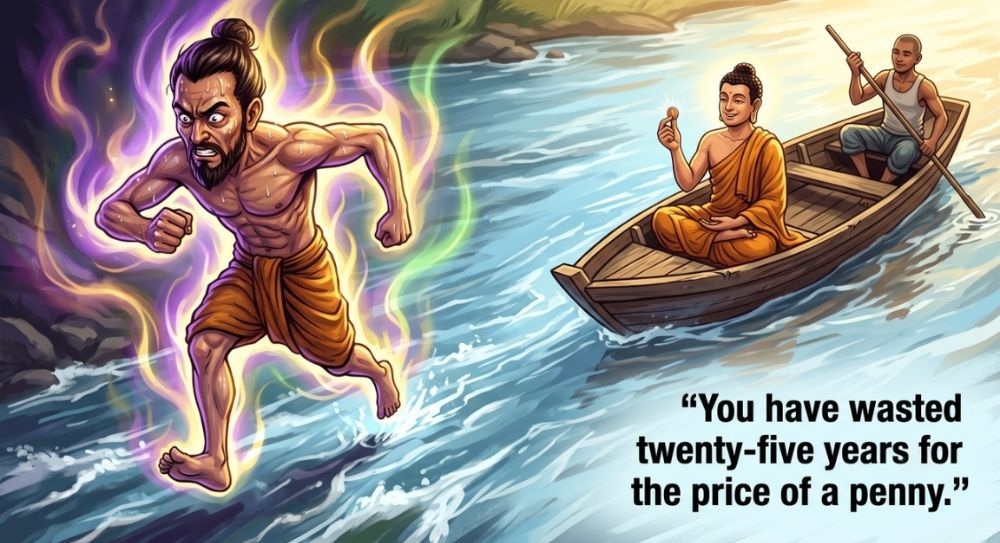 buddhist parable buddha water walking ascetic